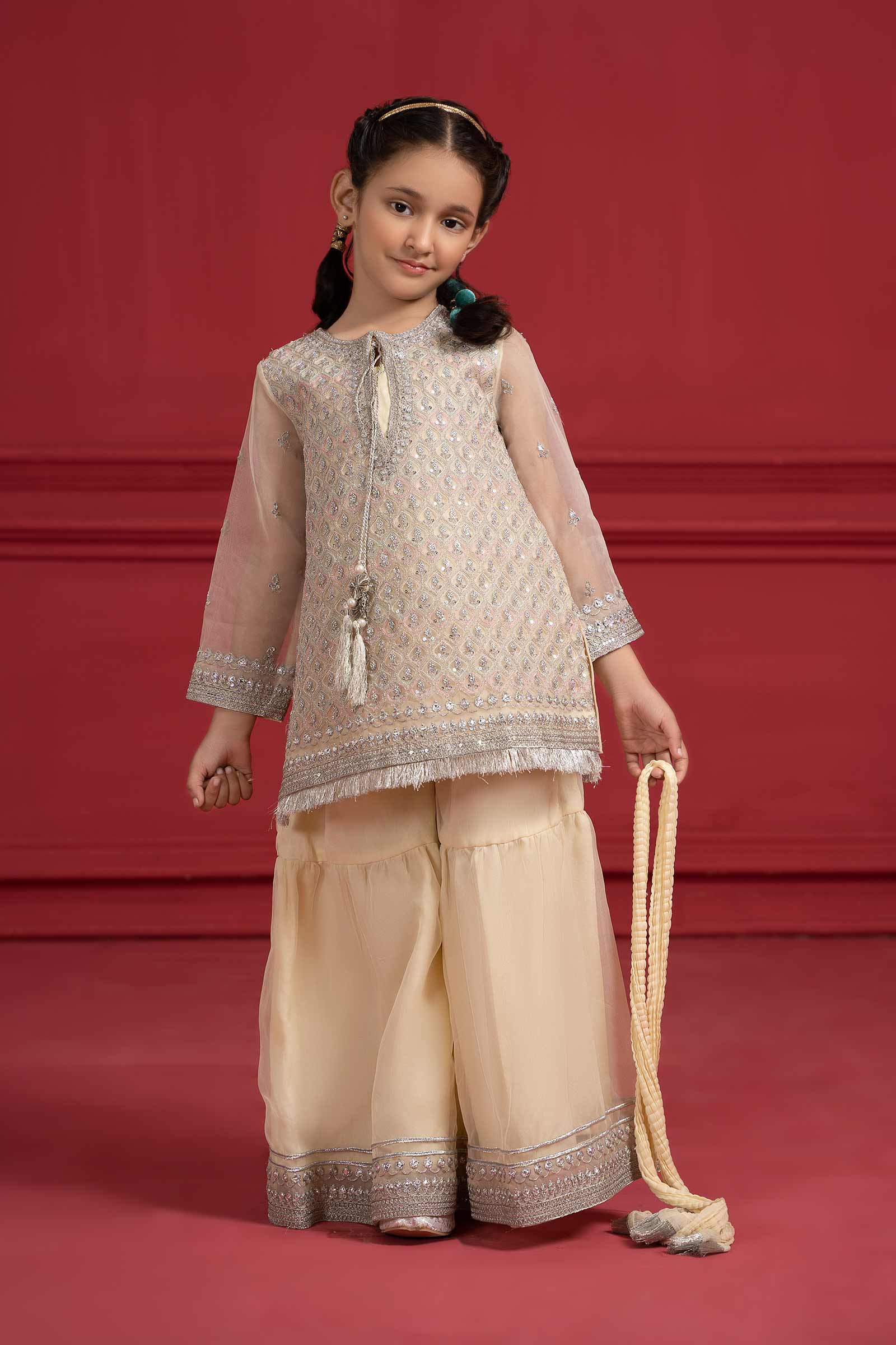 Maria B | Suit Lime Yellow MKS-W23-23 - House Of Hania