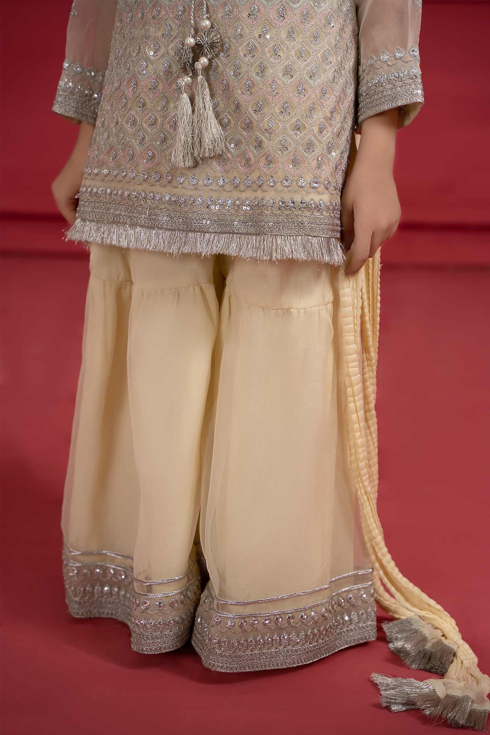 Maria B | Suit Lime Yellow MKS-W23-23 - House Of Hania