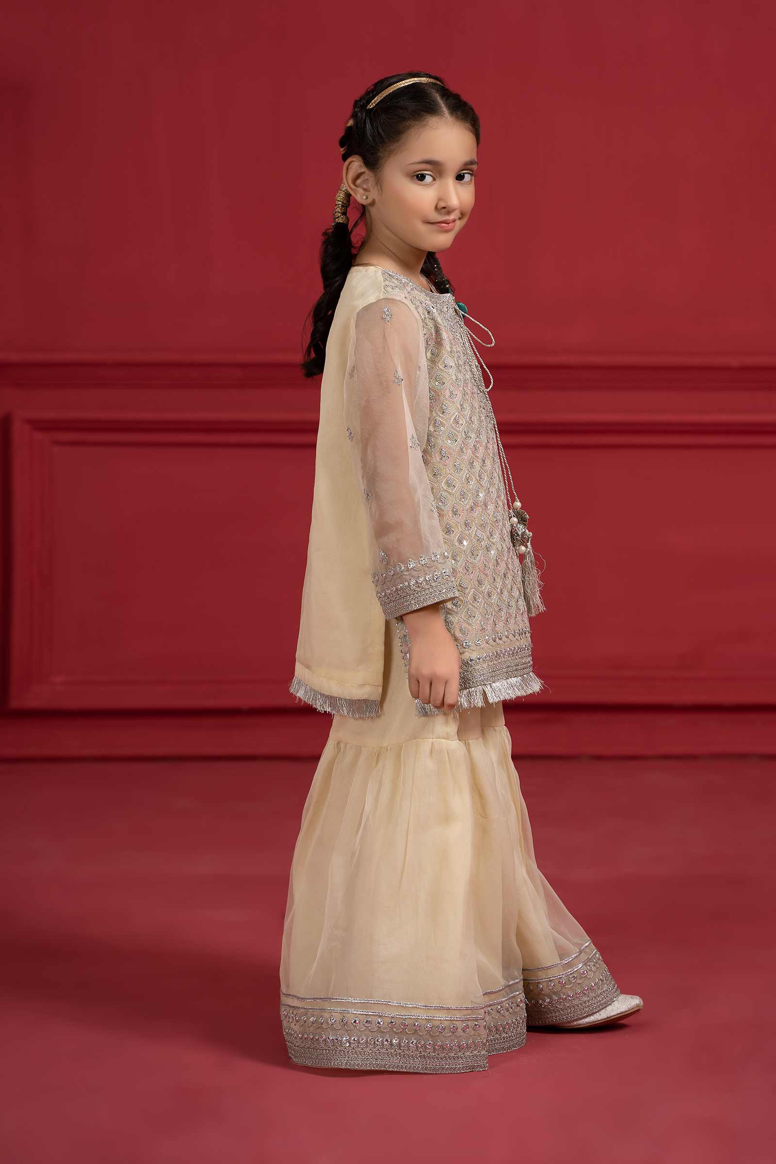 Maria B | Suit Lime Yellow MKS-W23-23 - House Of Hania