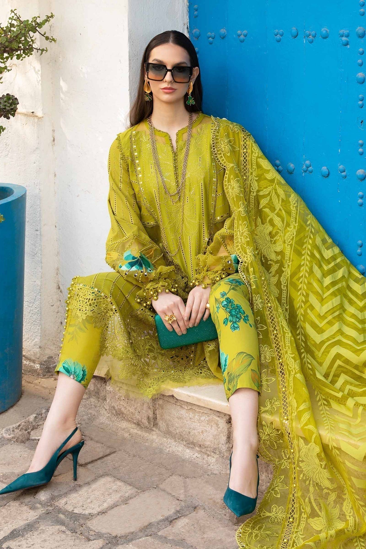 Maria B | Voyage a' Luxe Lawn | D-2408-A - House Of Hania