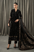 Maria B | Winter Luxe Pret 25 | WLS-1301-Black and Gold - House Of Hania