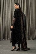 Maria B | Winter Luxe Pret 25 | WLS-1301-Black and Gold - House Of Hania