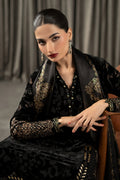 Maria B | Winter Luxe Pret 25 | WLS-1301-Black and Gold - House Of Hania