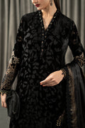 Maria B | Winter Luxe Pret 25 | WLS-1301-Black and Gold - House Of Hania