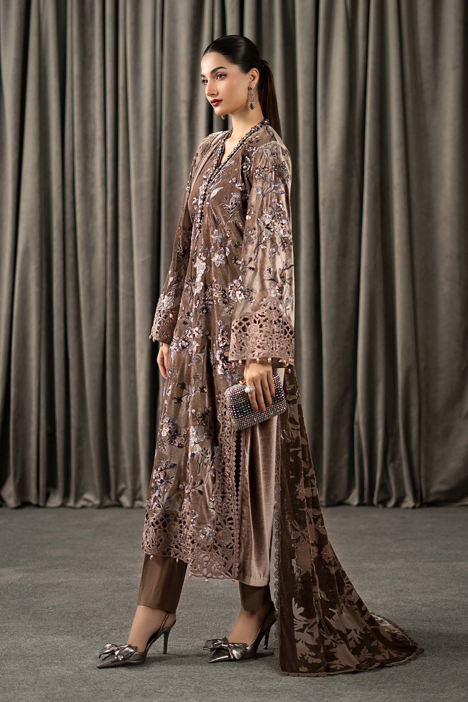 Maria B | Winter Luxe Pret 25 | WLS-1303-BEIGE - House Of Hania