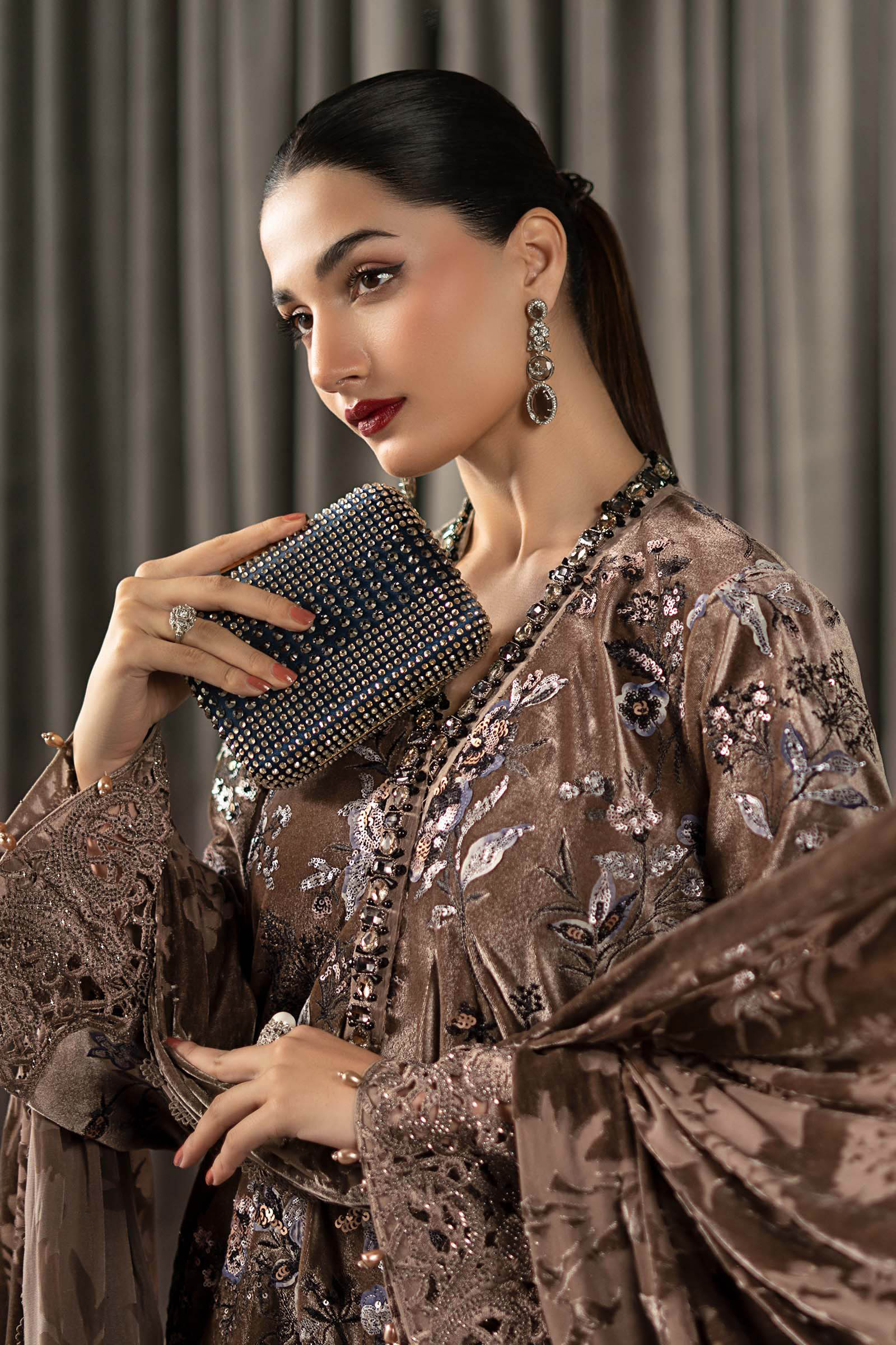 Maria B | Winter Luxe Pret 25 | WLS-1303-BEIGE - House Of Hania