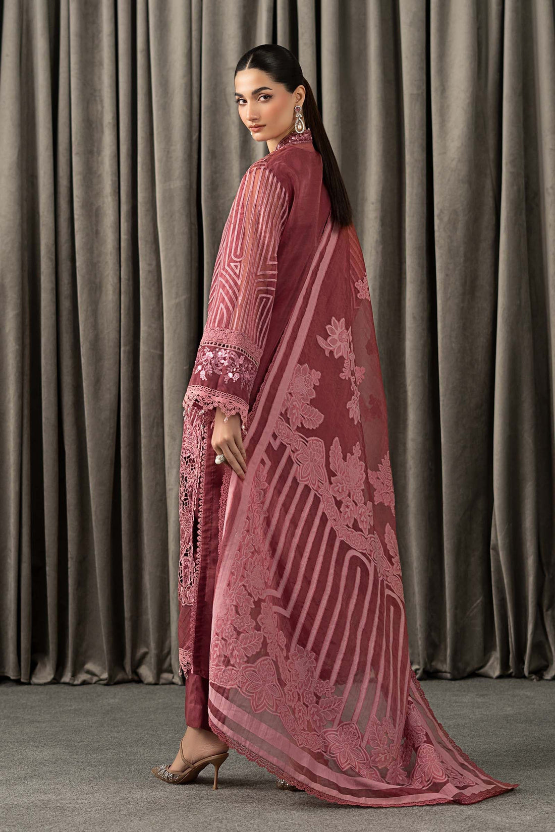 Maria B | Winter Luxe Pret 25 | WLS-1304-Ash Pink - House Of Hania