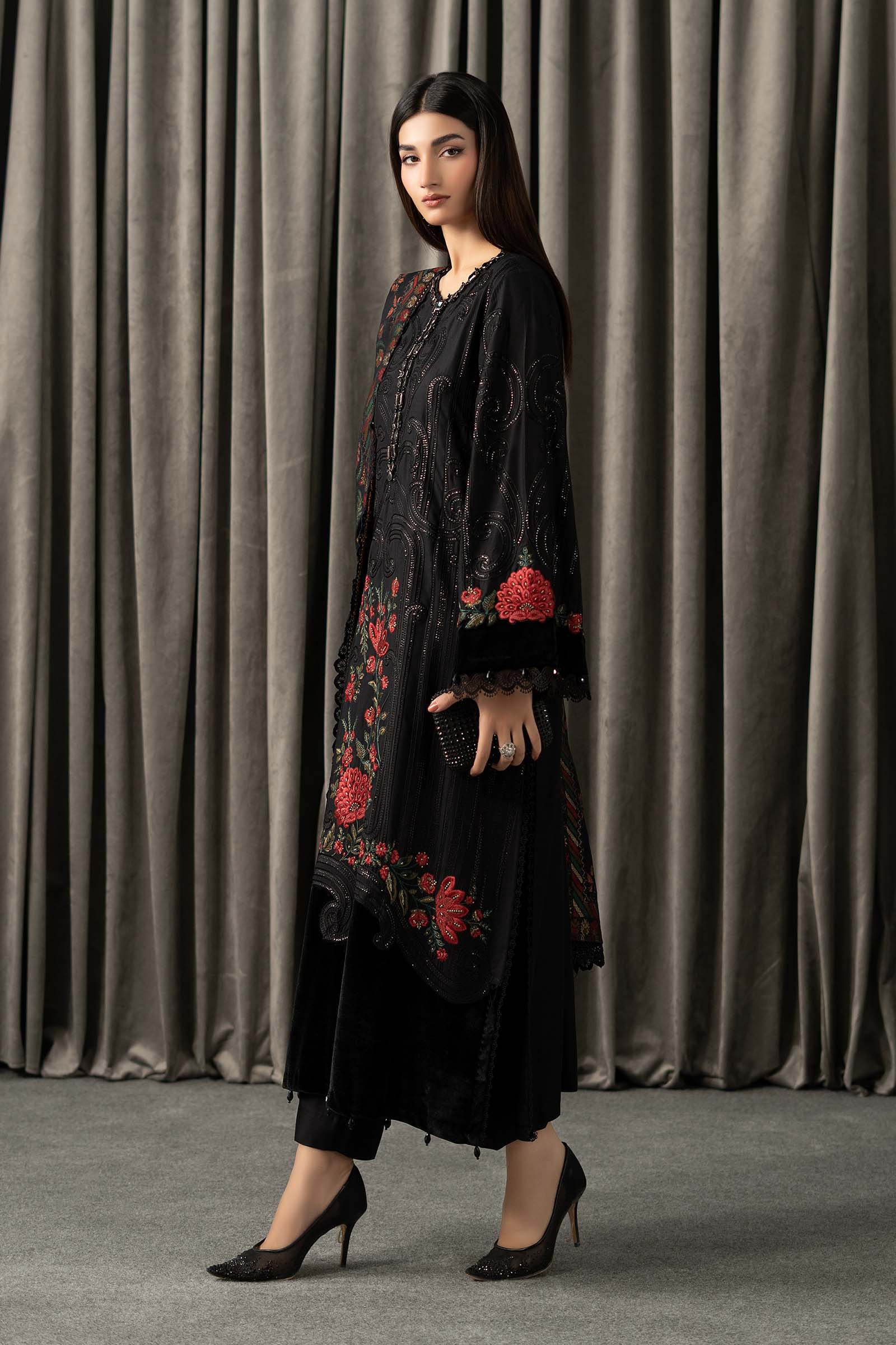 Maria B | Winter Luxe Pret 25 | WLS-1309-Black - House Of Hania
