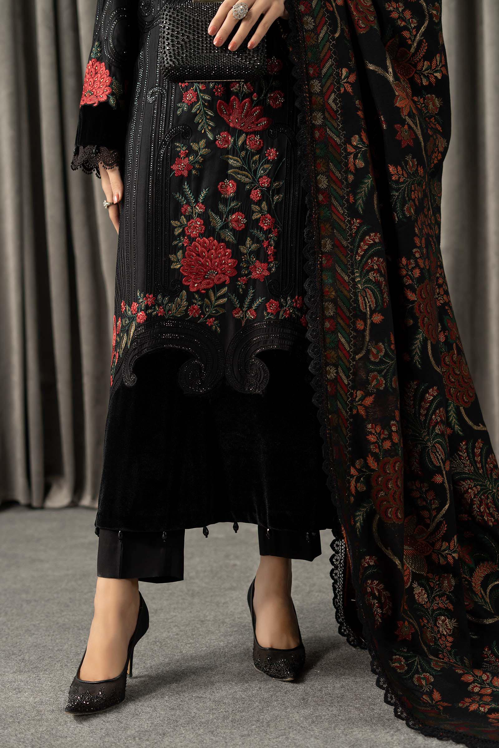 Maria B | Winter Luxe Pret 25 | WLS-1309-Black - House Of Hania