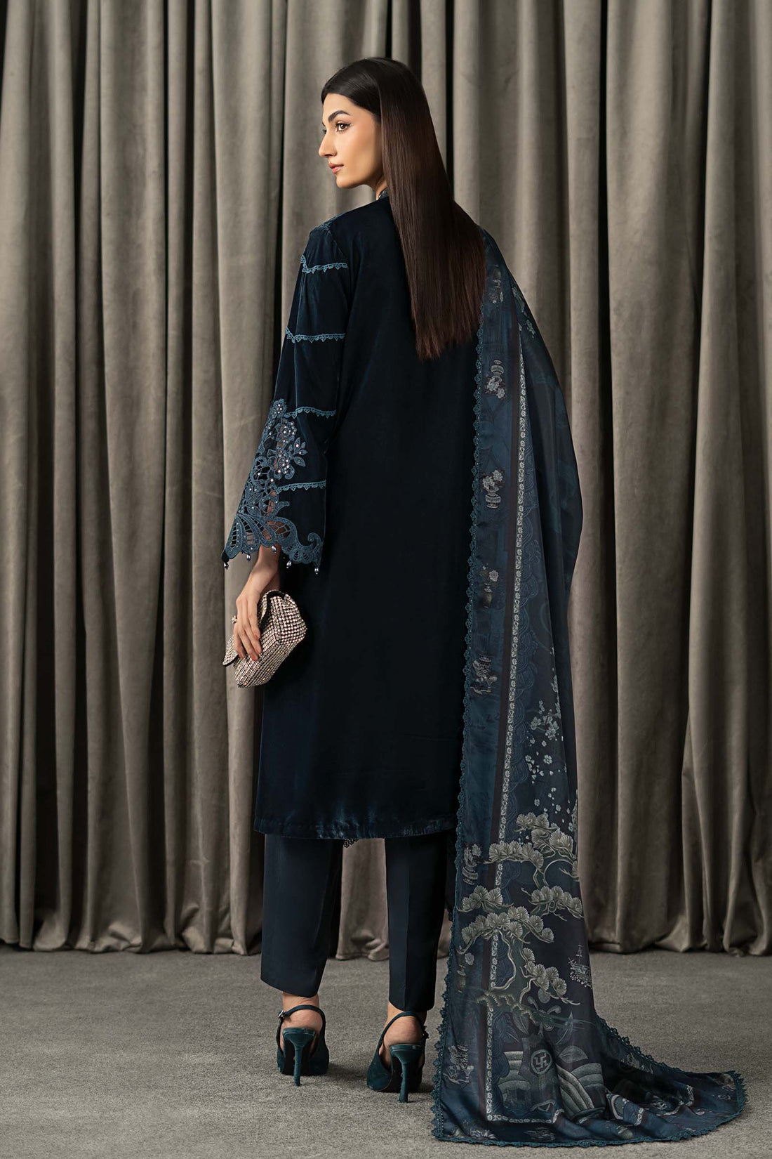 Maria B | Winter Luxe Pret 25 | WLS-1310-Teal - House Of Hania