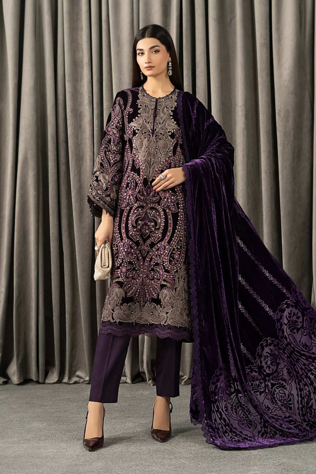 Maria B | Winter Luxe Pret 25 | WLS-1311-Purple - House Of Hania