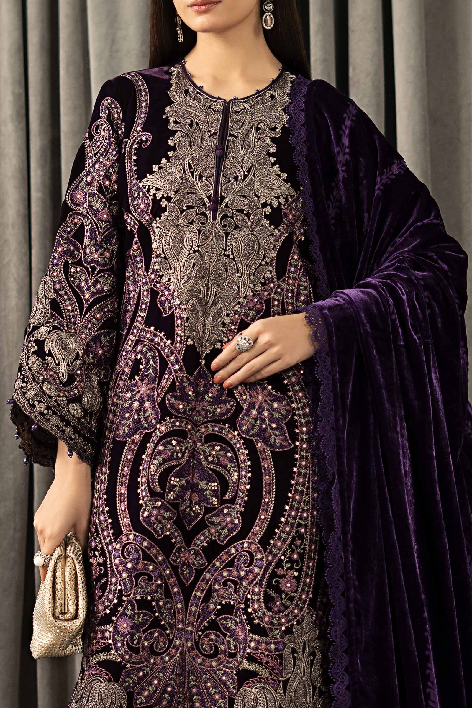 Maria B | Winter Luxe Pret 25 | WLS-1311-Purple - House Of Hania