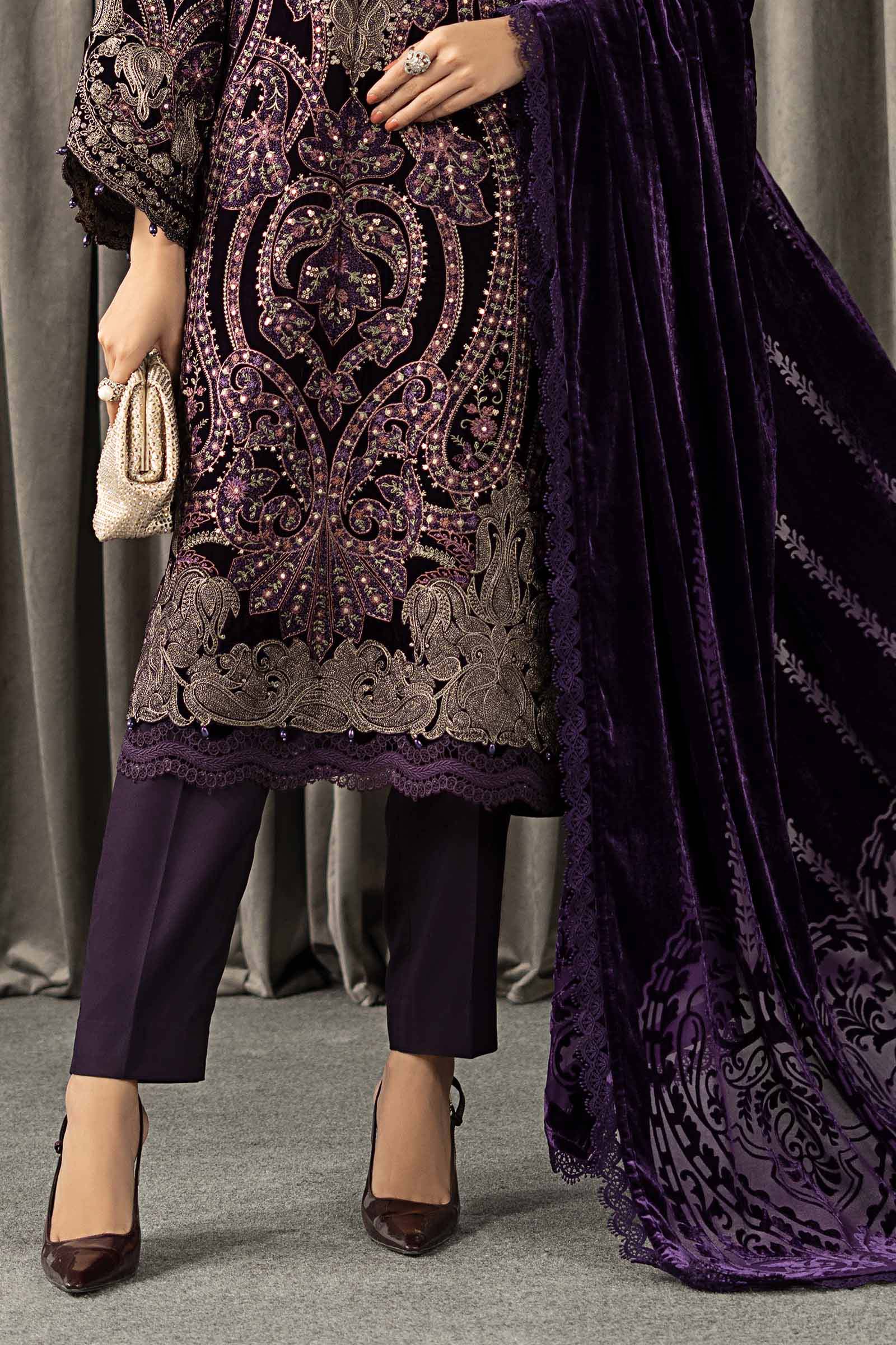 Maria B | Winter Luxe Pret 25 | WLS-1311-Purple - House Of Hania