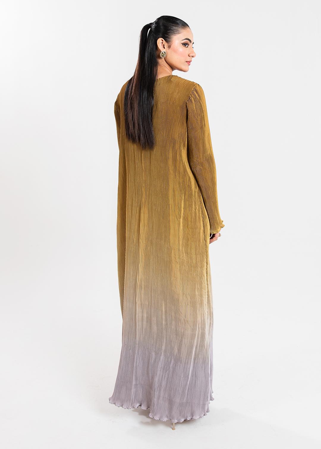Maria Osama Khan | Claire Pleated Silk | Honeycomb - House Of Hania