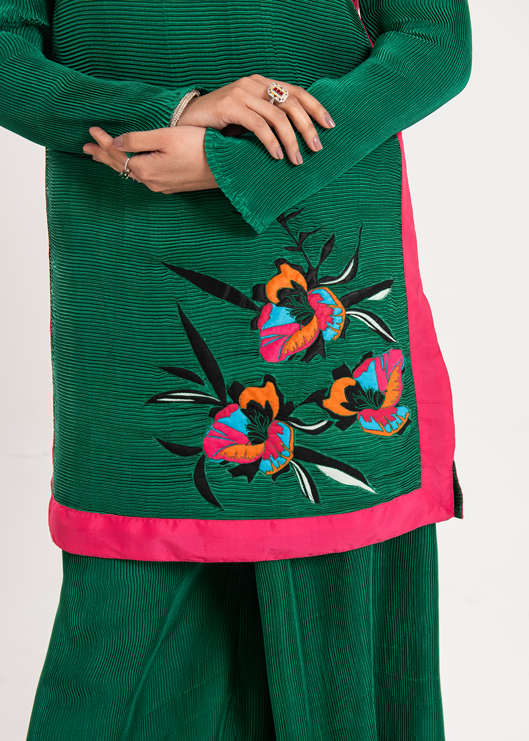 Maria Osama Khan | Claire Pleated Silk | Ivy - House Of Hania