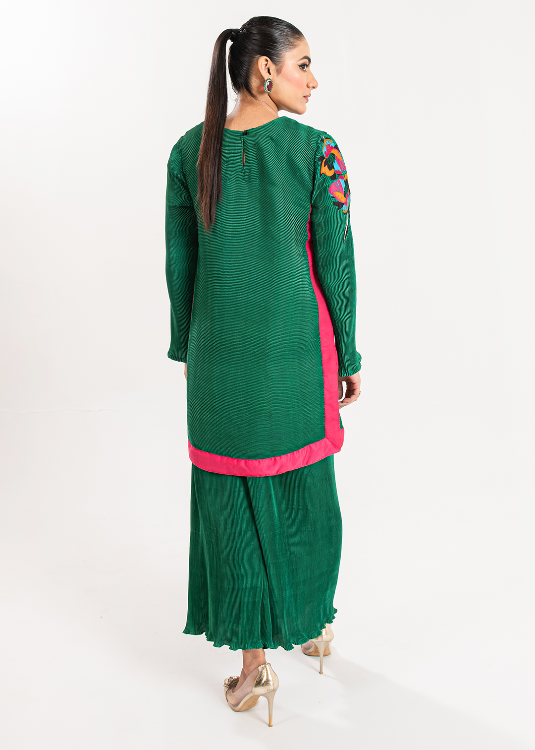 Maria Osama Khan | Claire Pleated Silk | Ivy - House Of Hania