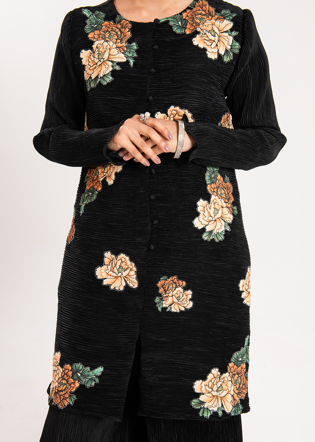 Maria Osama Khan | Claire Pleated Silk | Twilight - House Of Hania