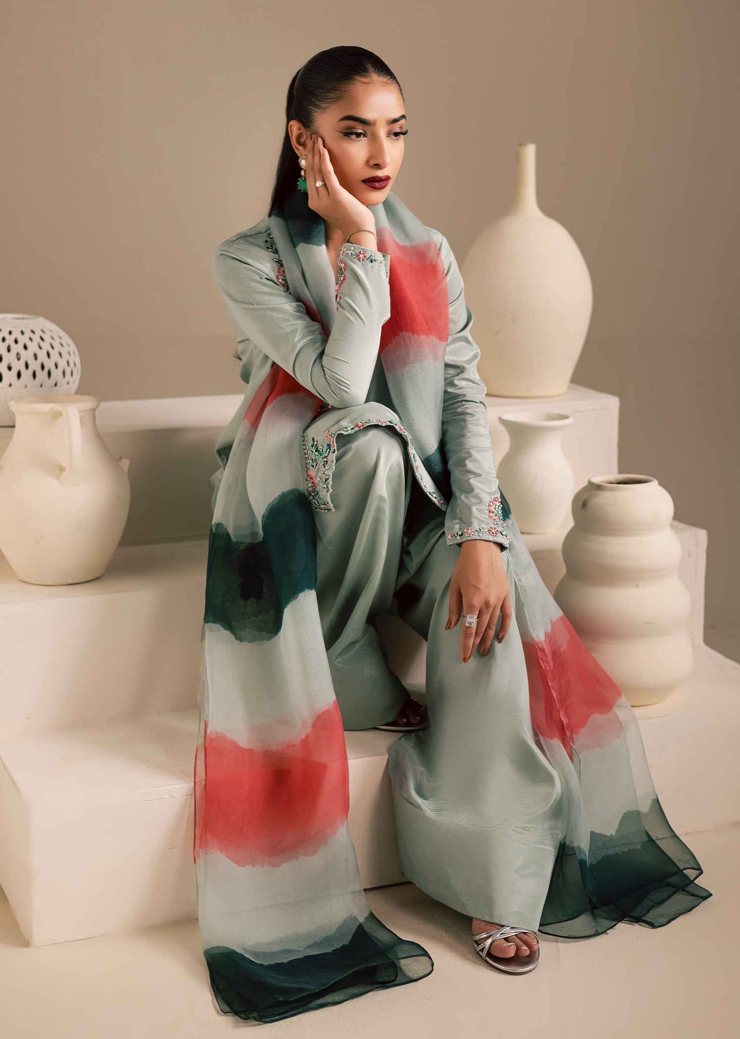 Maria Osama Khan | Noir Bliss Luxury Formals | Ash Mist - House Of Hania