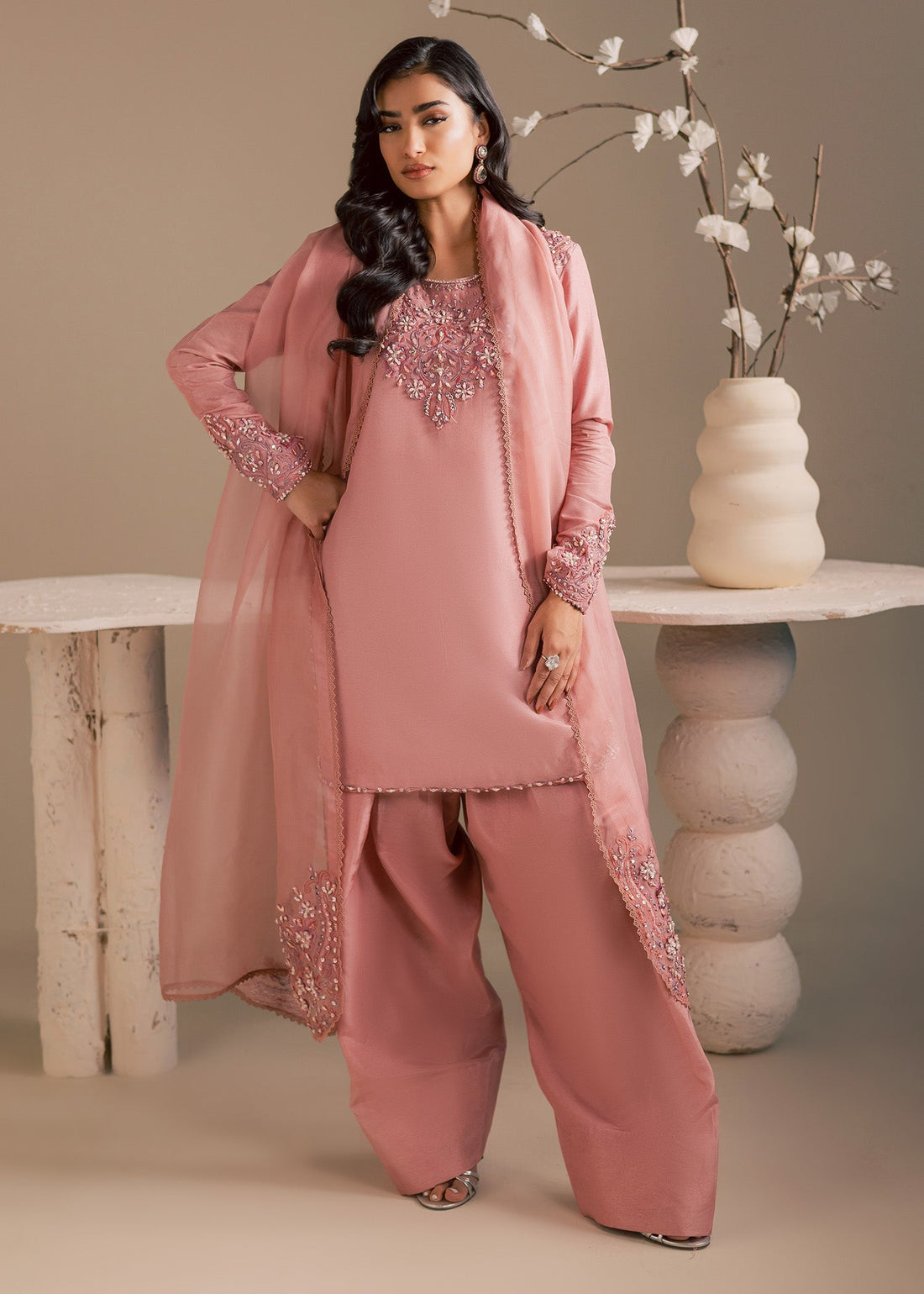 Maria Osama Khan | Noir Bliss Luxury Formals | Blush Dew - House Of Hania