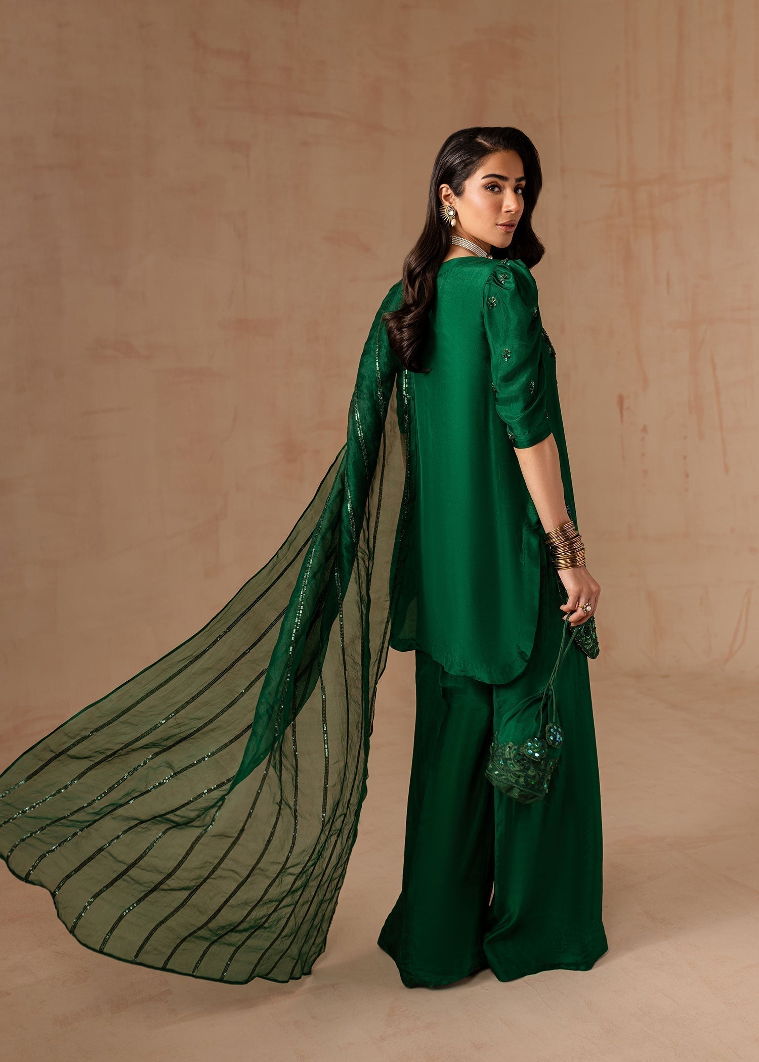 Maria Osama Khan | Noir Bliss Luxury Formals | Emerald Green - House Of Hania