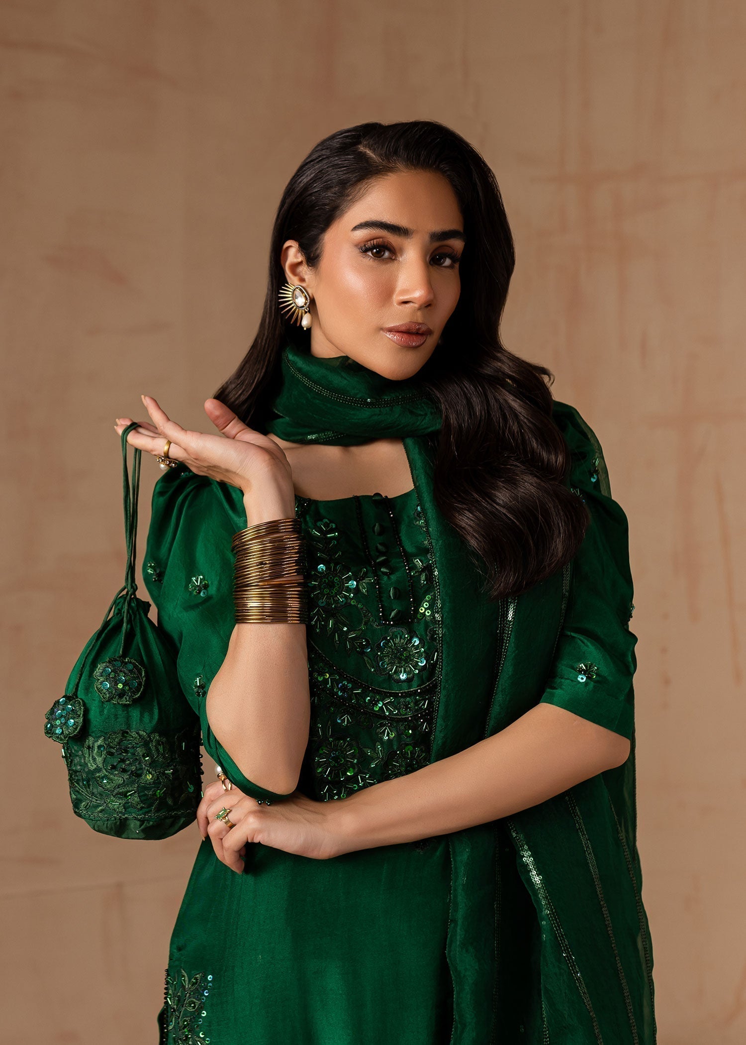 Maria Osama Khan | Noir Bliss Luxury Formals | Emerald Green - House Of Hania