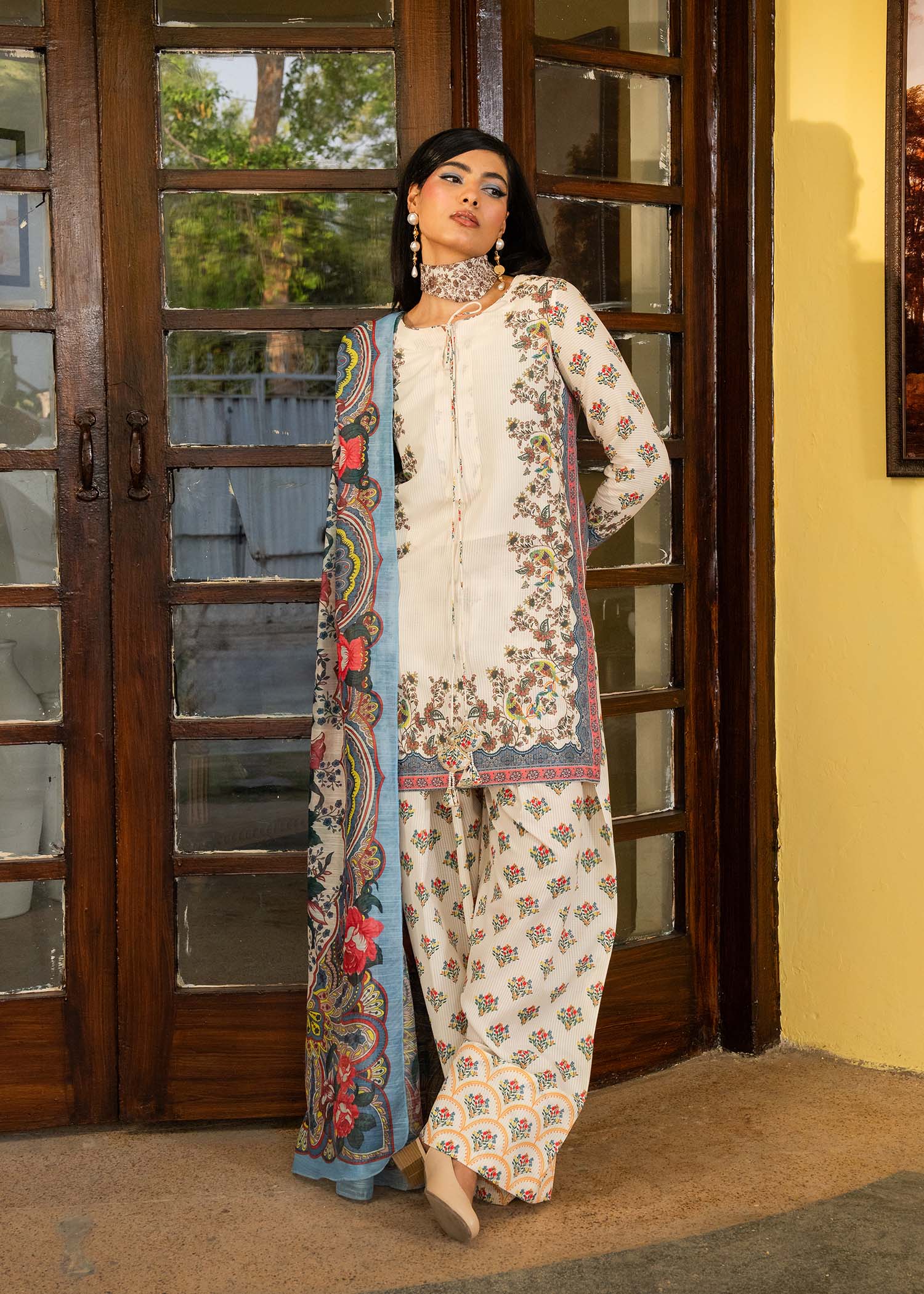 Maria Osama Khan | Retro Lawn 25 | Jasmine - House Of Hania