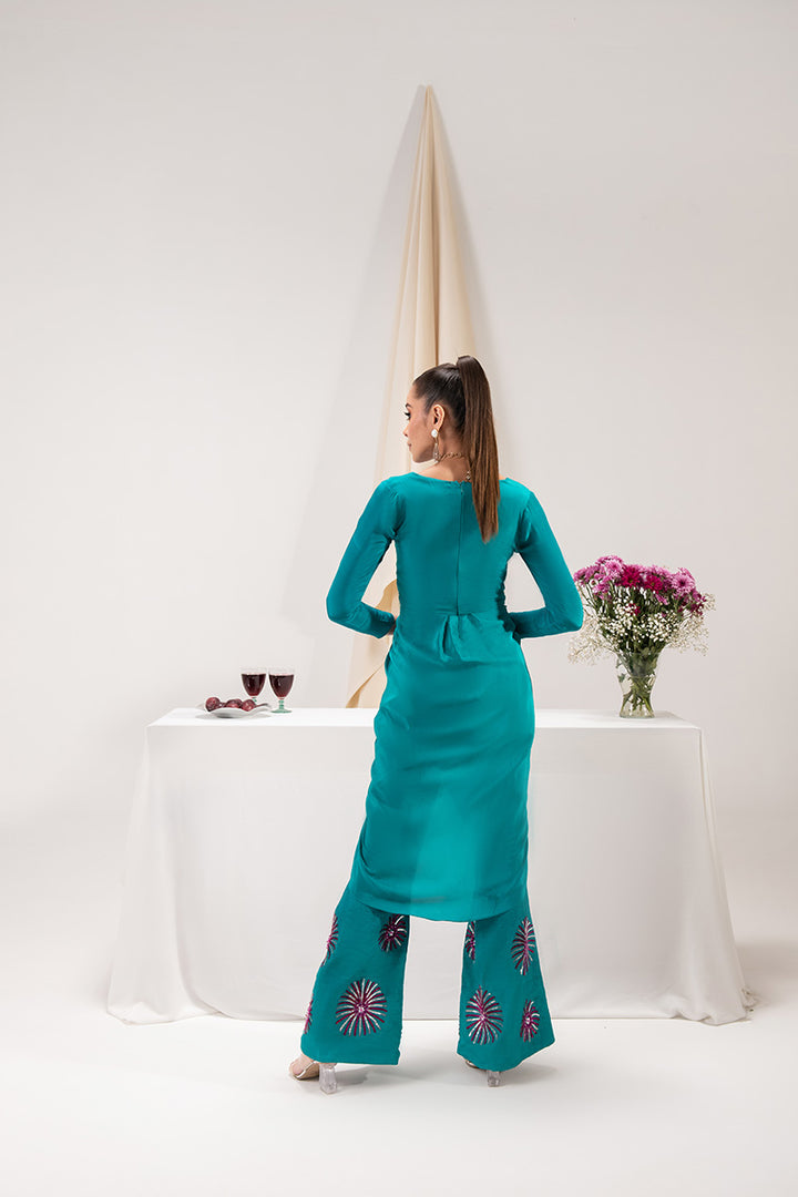 Maria Osama Khan | Tiffany Formals | Aquamarine - House Of Hania