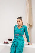 Maria Osama Khan | Tiffany Formals | Aquamarine - House Of Hania