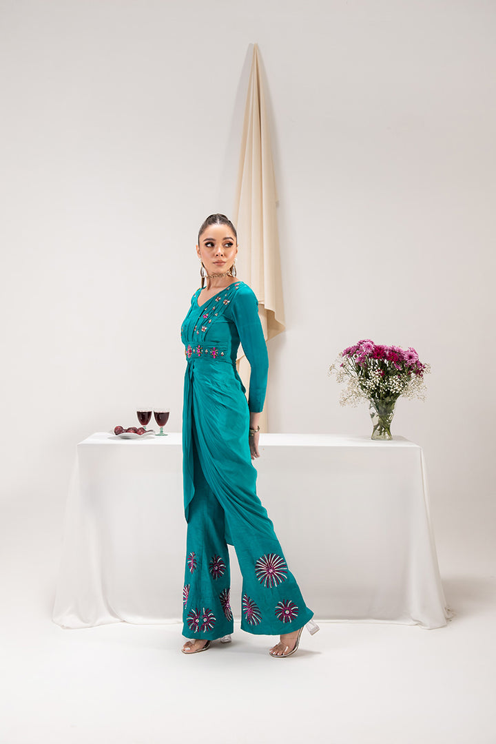 Maria Osama Khan | Tiffany Formals | Aquamarine - House Of Hania