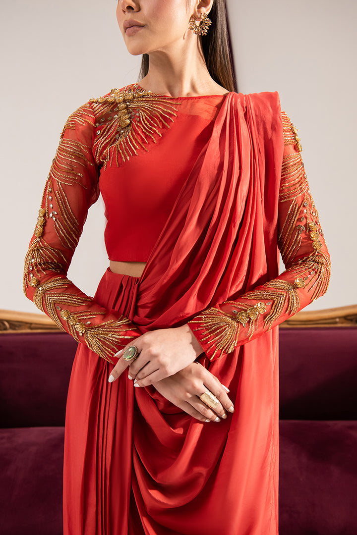 Maria Osama Khan | Tiffany Formals | Carnelian - House Of Hania