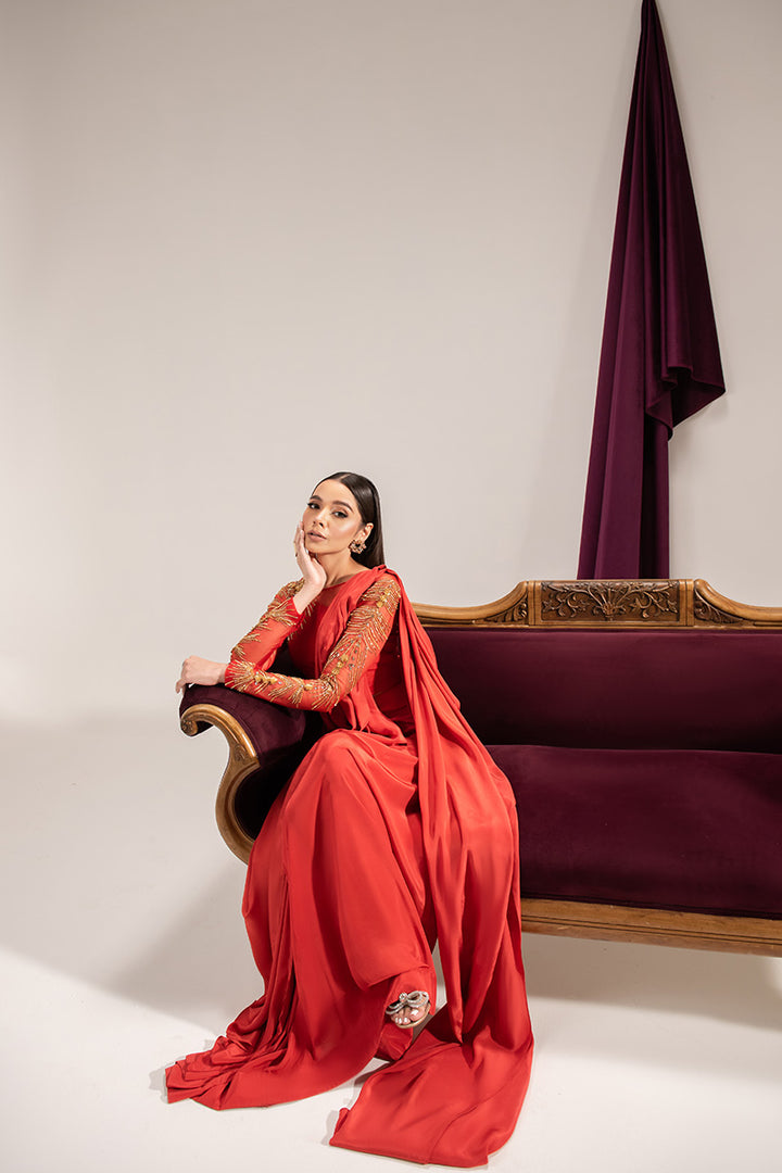 Maria Osama Khan | Tiffany Formals | Carnelian - House Of Hania