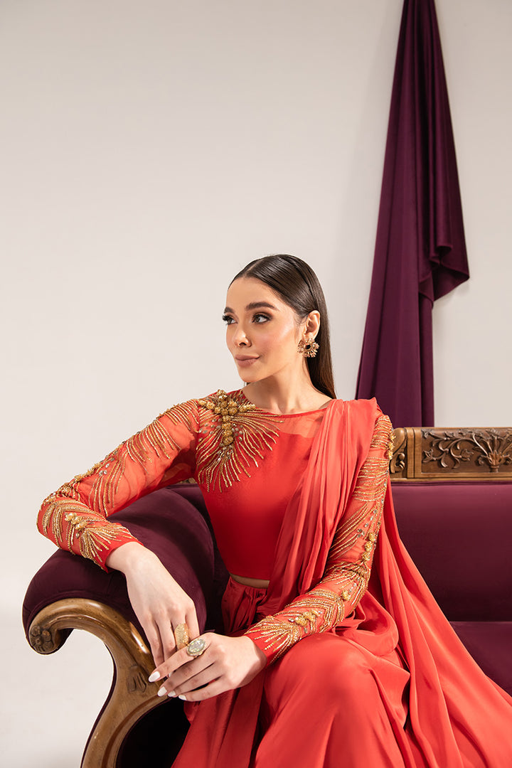 Maria Osama Khan | Tiffany Formals | Carnelian - House Of Hania