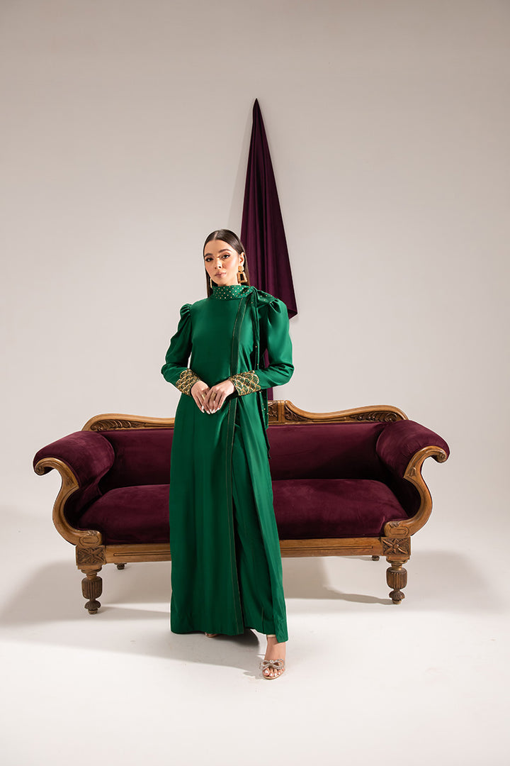 Maria Osama Khan | Tiffany Formals | Emerald - House Of Hania