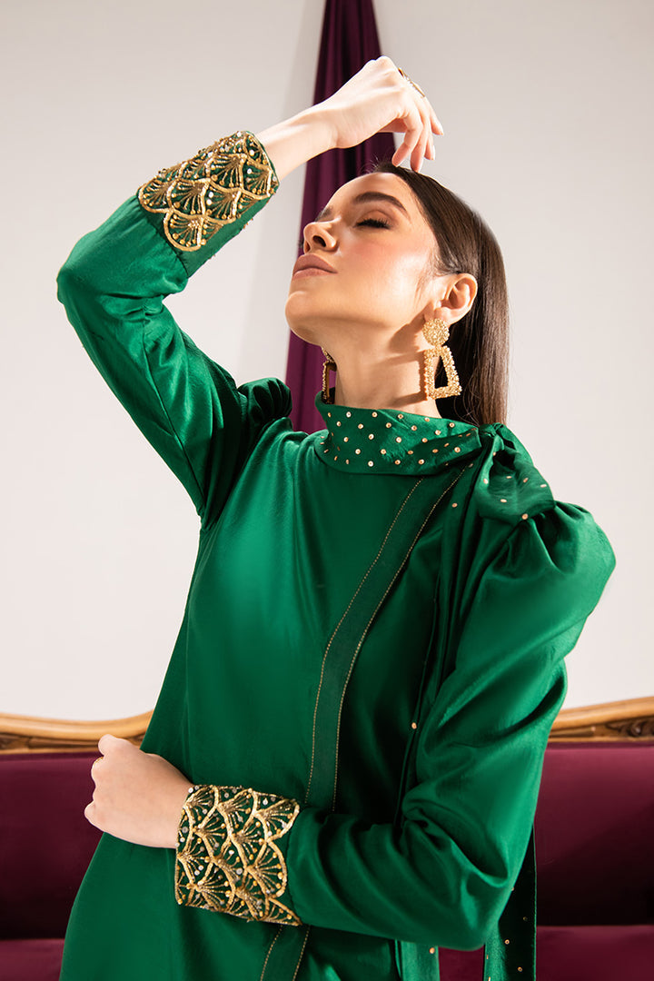 Maria Osama Khan | Tiffany Formals | Emerald - House Of Hania