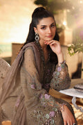 Maria b | Chiffon Formals 26 | MPC-26-102-Muted Mocha Brown - House Of Hania