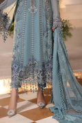 Maria b | Chiffon Formals 26 | MPC-26-106-Slate Blue - House Of Hania