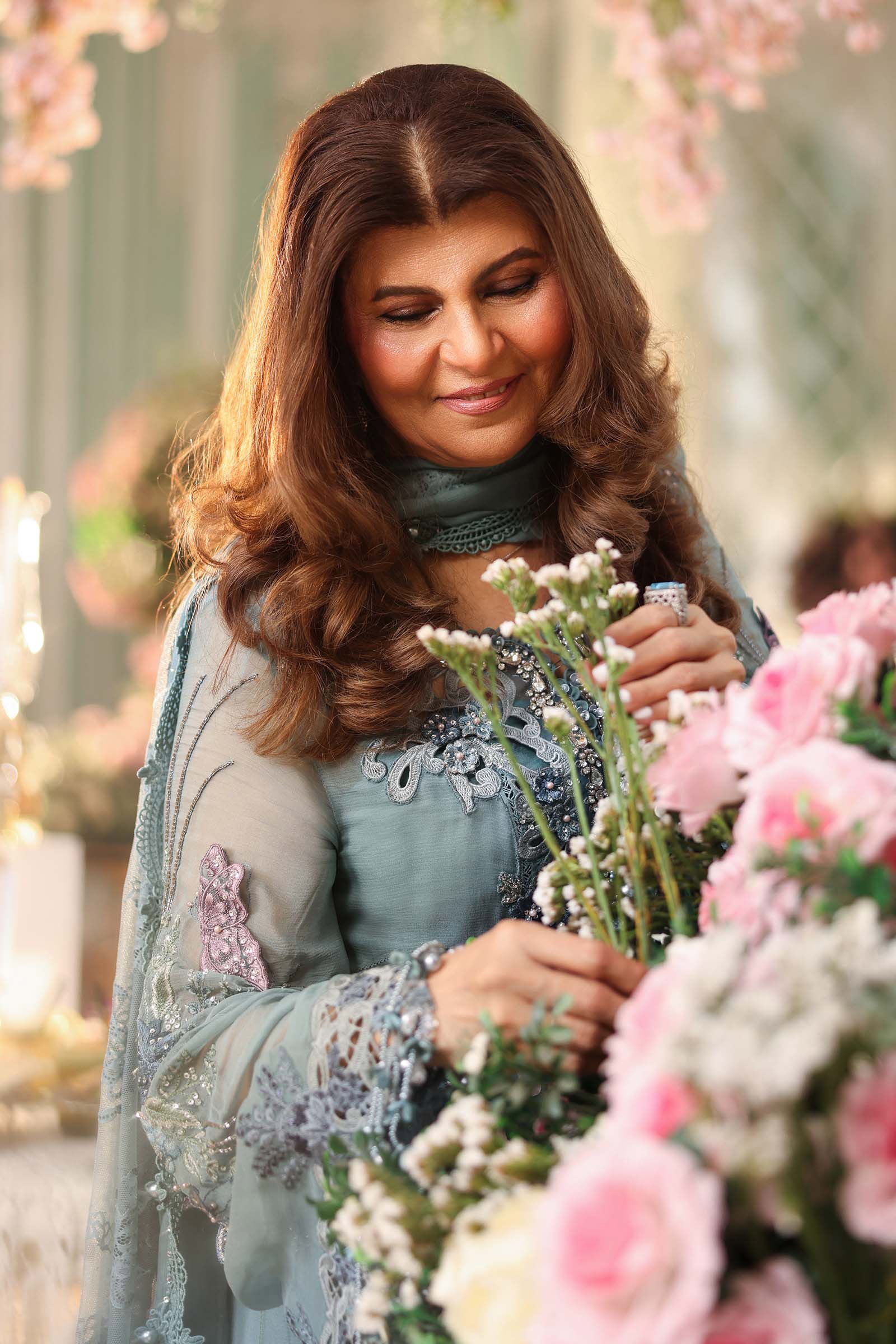Maria b | Chiffon Formals 26 | MPC-26-106-Slate Blue - House Of Hania