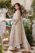 Maria b | Chiffon Formals 26 | MPC-26-107-Ivory Beige - House Of Hania