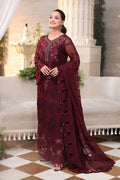 Maria b | Chiffon Formals 26 | MPC-26-108-Burgundy - House Of Hania