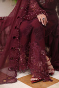 Maria b | Chiffon Formals 26 | MPC-26-108-Burgundy - House Of Hania