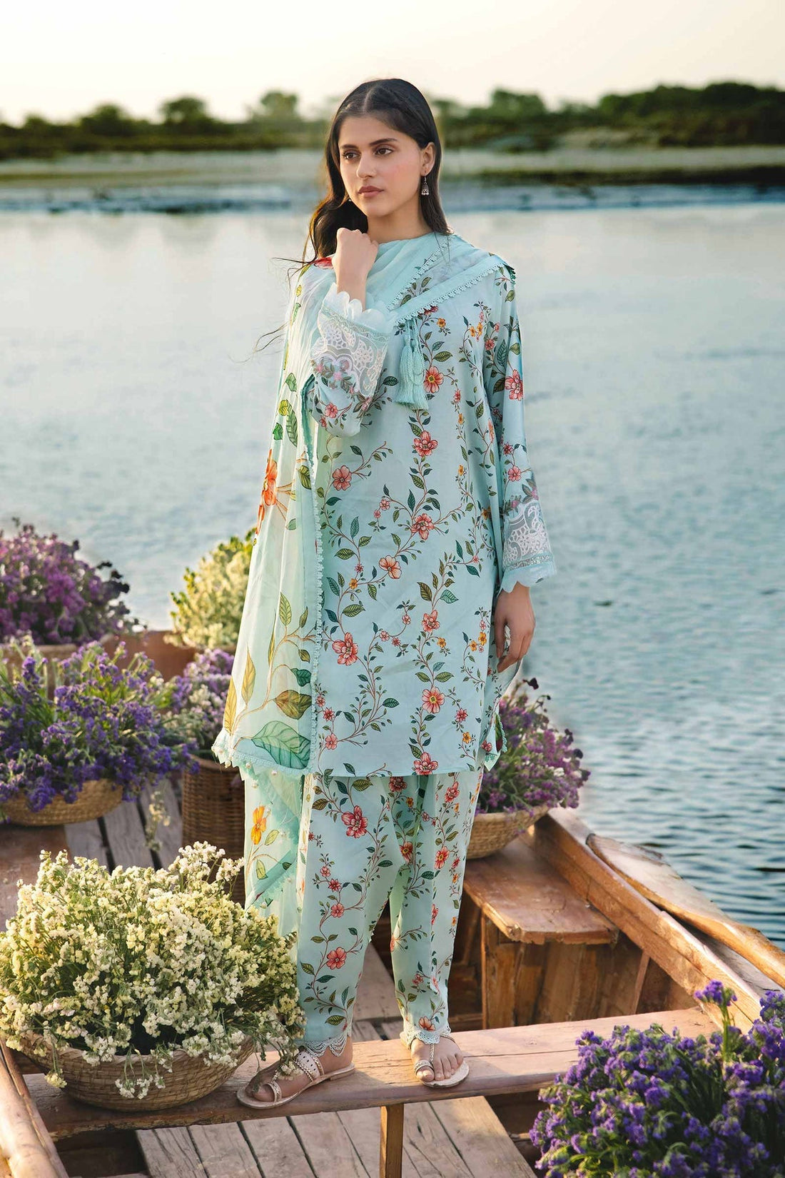 Maria b | M Basics Lawn | 406-B - House Of Hania