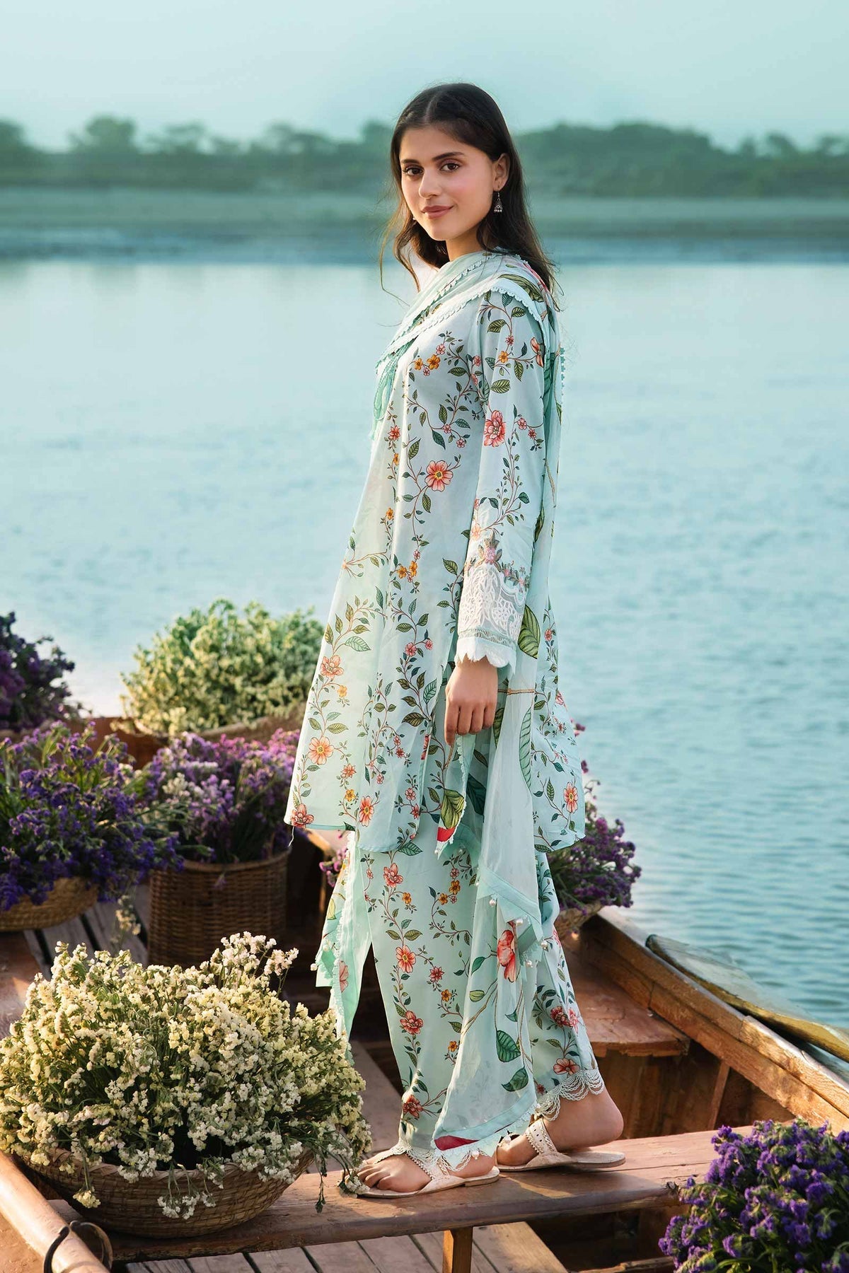 Maria b | M Basics Lawn | 406-B - House Of Hania