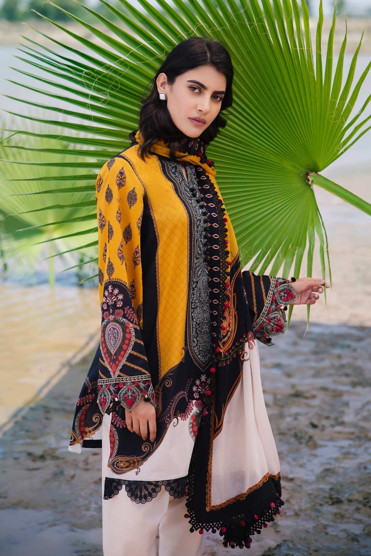 Maria b | M Basics Lawn | 407-B - House Of Hania