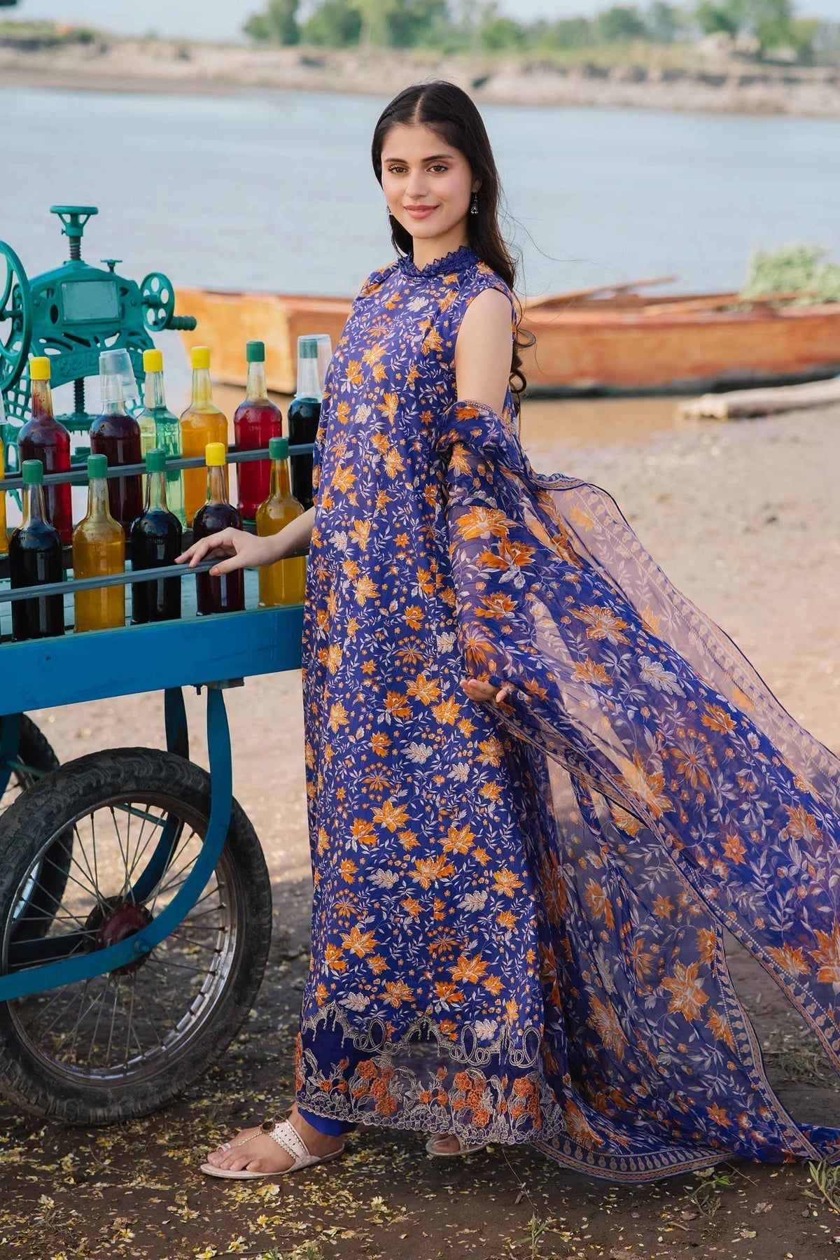Maria b | M Basics Lawn | 409-B - House Of Hania