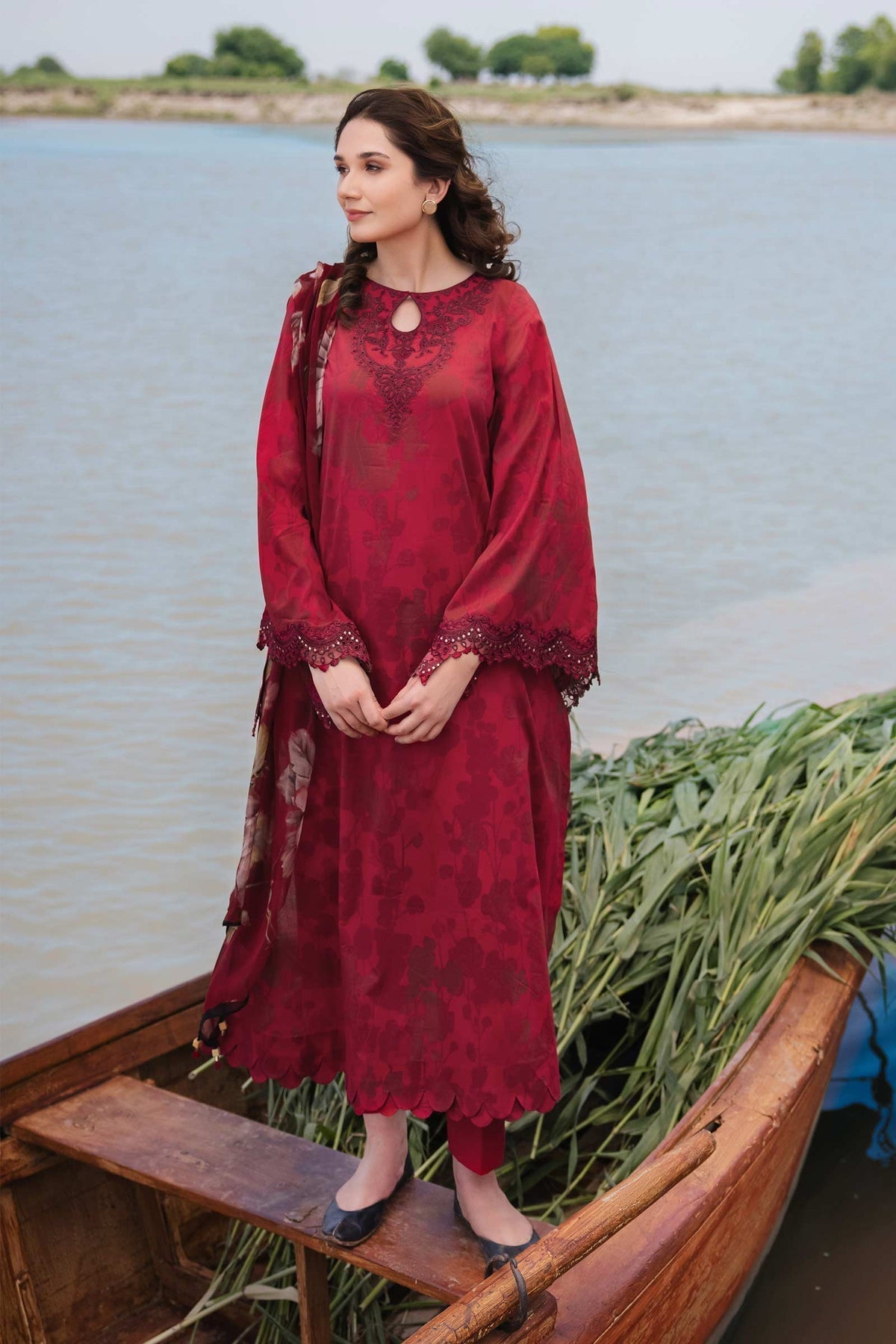Maria b | M Basics Lawn | 411-A - House Of Hania