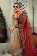 MariaB – Chiffon – MPC-22-202-Coffee and Maroon - House Of Hania