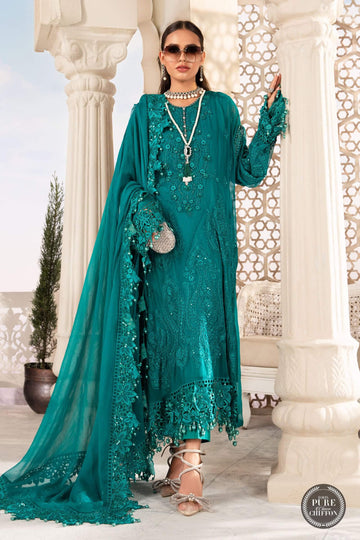 MariaB – Chiffon – MPC-22-203-Deep and Sea Green - House Of Hania