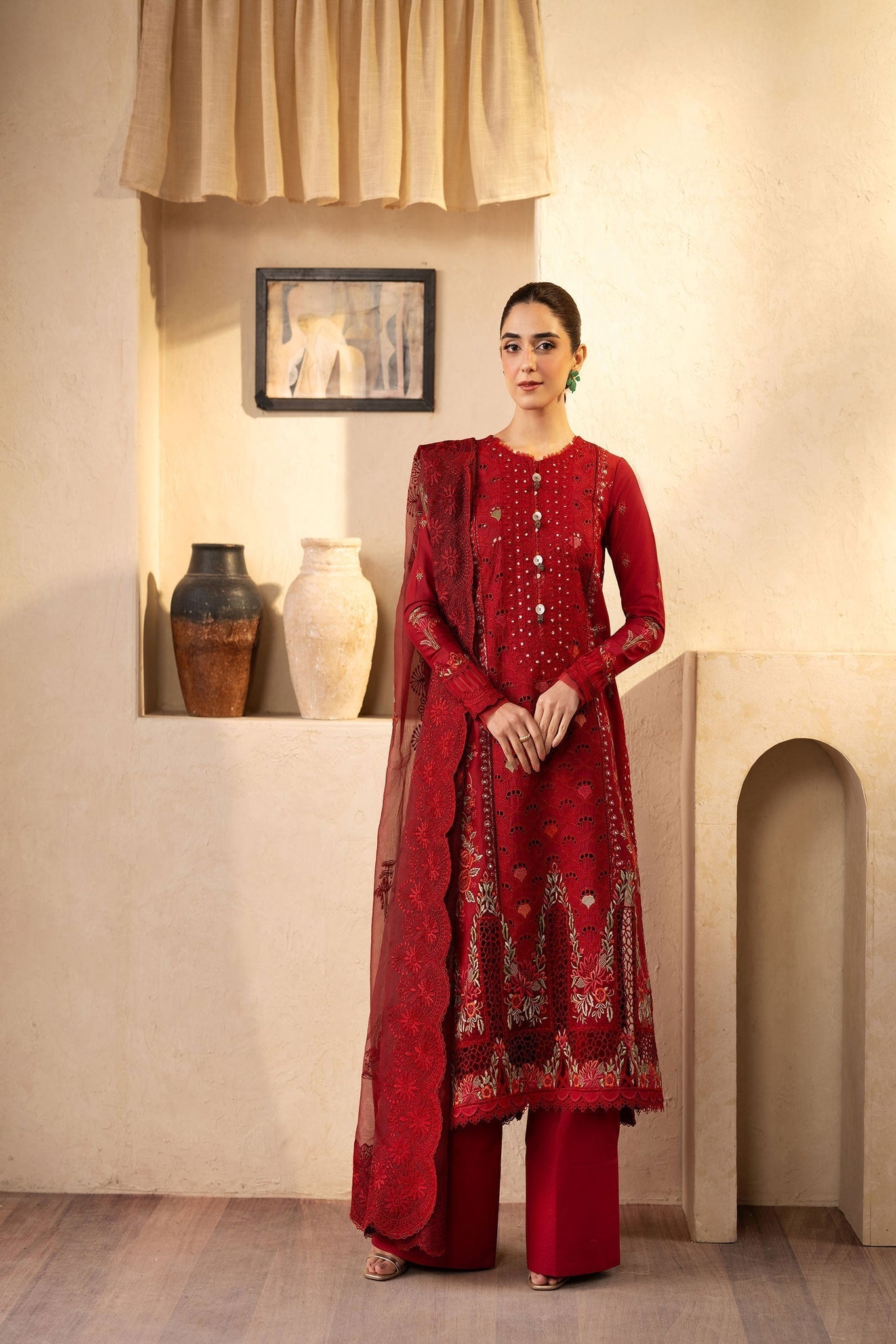 Maryam Hussain | Luxury Lawn 25 | Berry - House Of Hania