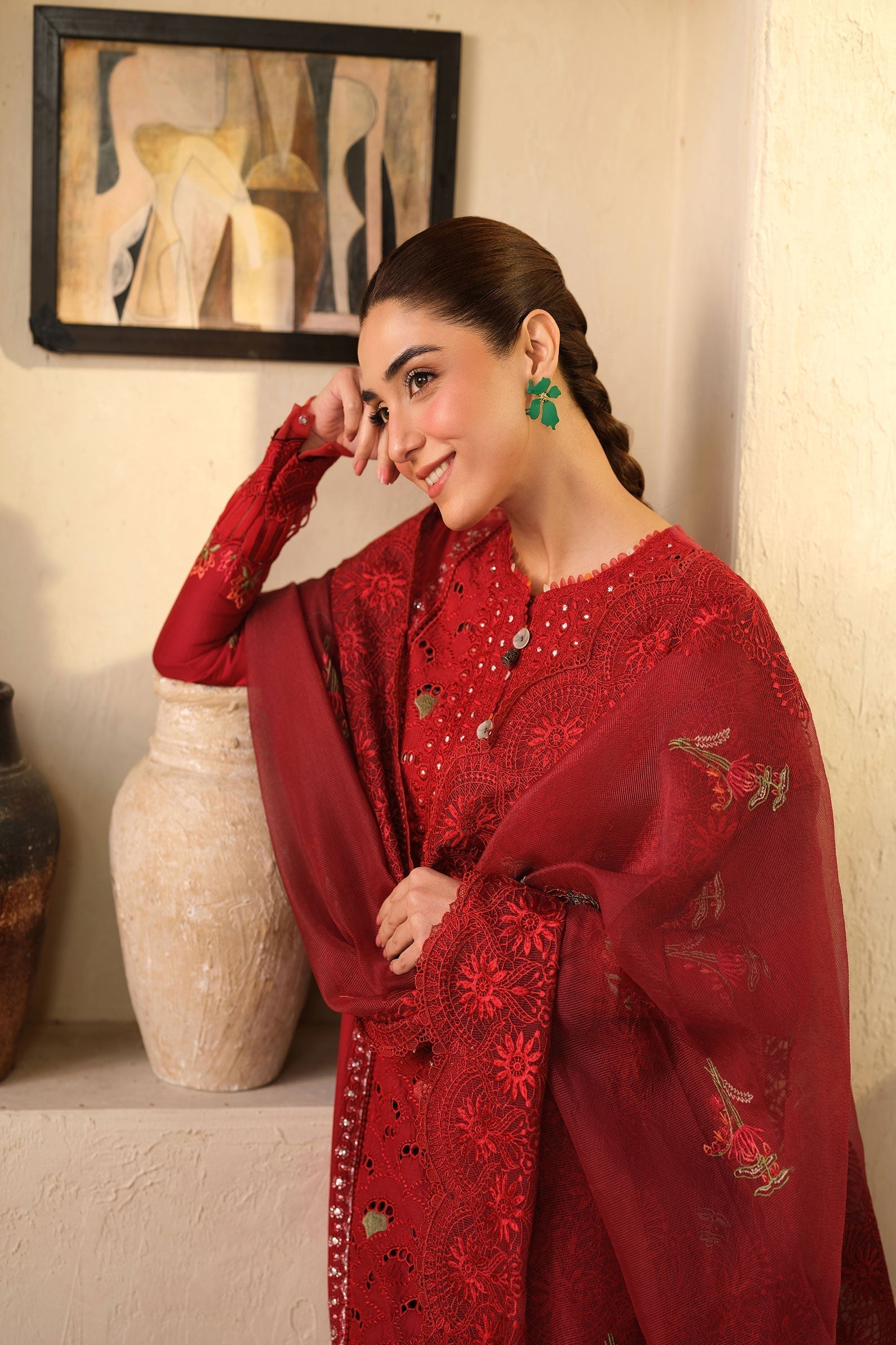 Maryam Hussain | Luxury Lawn 25 | Berry - House Of Hania