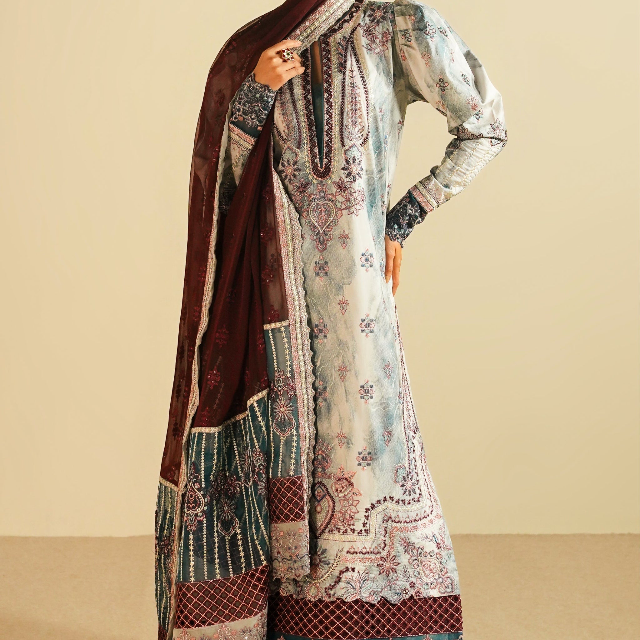 Maryum N Maria | Eid Luxury Lawn 24 | Jahanara - House Of Hania